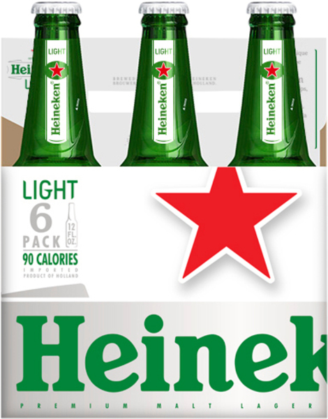 Heineken Beer, Light, 6 Pack