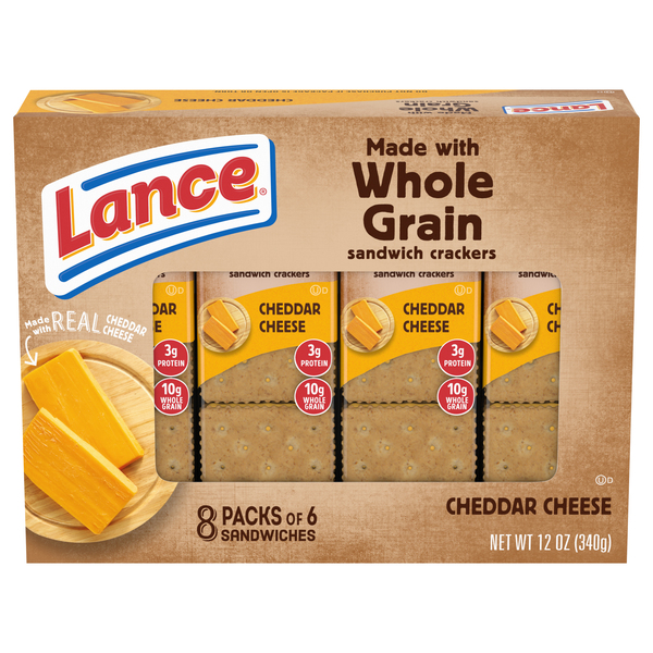 Lance Sandwich Crackers, 8 Packs, Cheddar Cheese