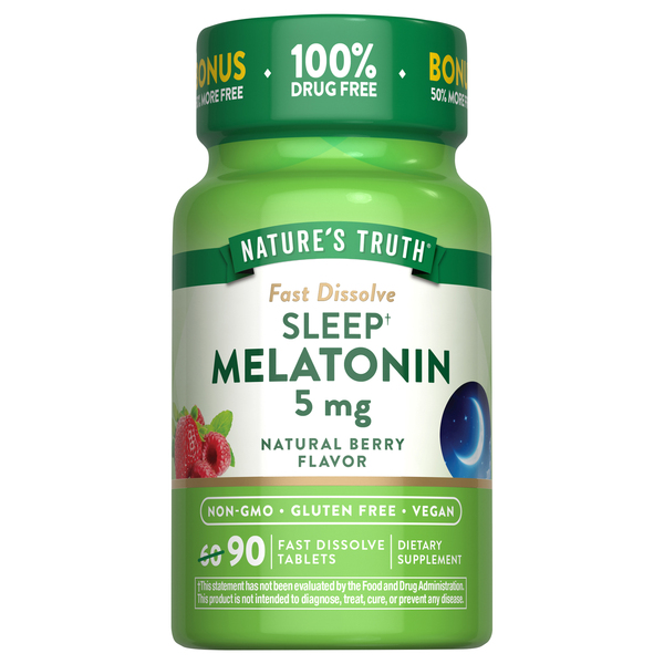 Nature's Truth Sleep Melatonin, 5 mg, Fast Dissolve Tablets, Natural Berry Flavor