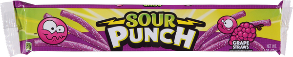Sour Punch Candy, Grape Straws