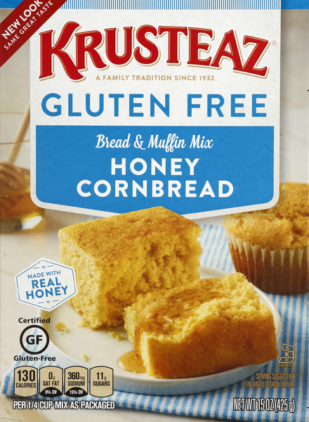 Krusteaz Cornbread Mix and Muffin Mix, Gluten Free, Honey