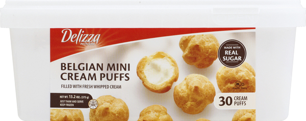 Delizza Patisserie Belgian Mini Cream Puffs- 30 CT