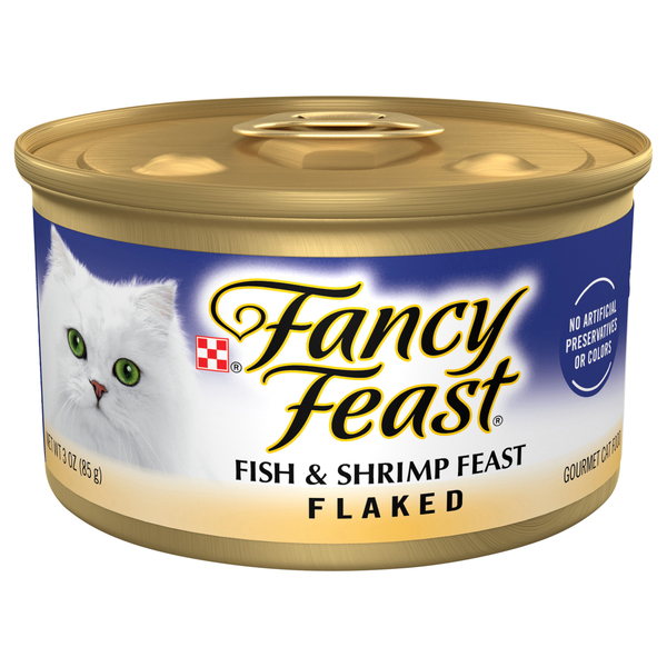 Fancy Feast Cat Food, Gourmet, Fish & Shrimp Feast, Flaked
