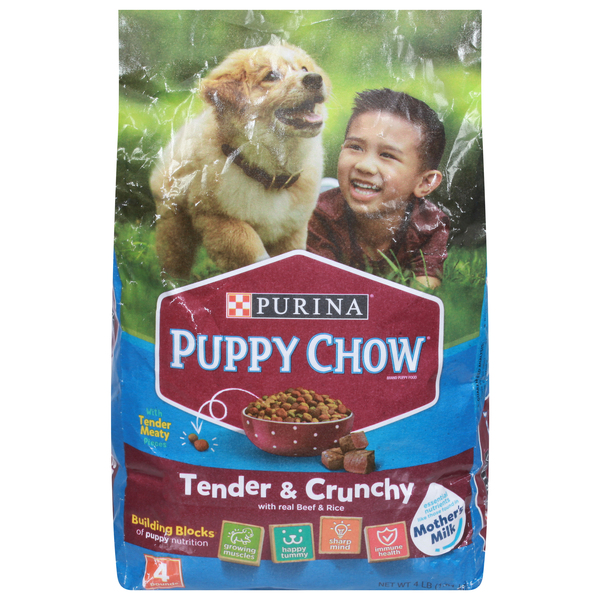 Puppy Chow Puppy Food, Tender & Crunchy with Real Beef & Rice