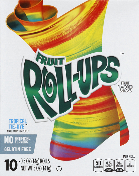 Fruit Roll-Ups Fruit Flavored Snacks, Tropical Tie-Dye