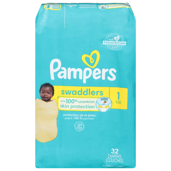 Pampers Diapers, 1 (8-14 lb), Jumbo Pack