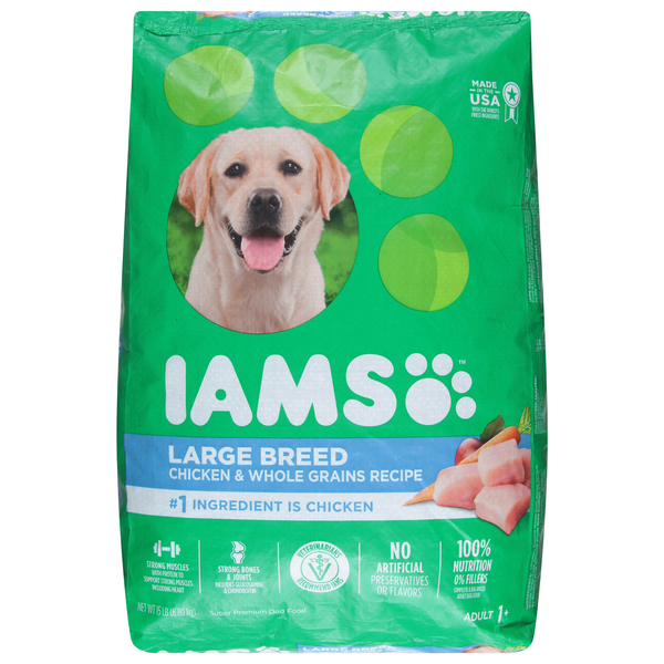IAMS Dog Food, Super Premium, Chicken & Whole Grain Recipe, Large Breed, Adult 1+
