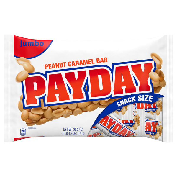 PayDay Peanut Caramel Bar, Snack Size, Jumbo