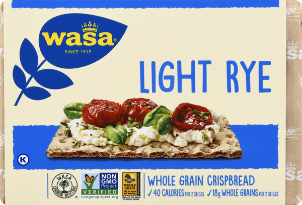 Wasa Crispbread, Whole Grain, Light Rye