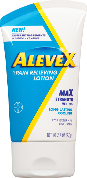 AleveX Pain Relieving Lotion, Max Strength, Menthol