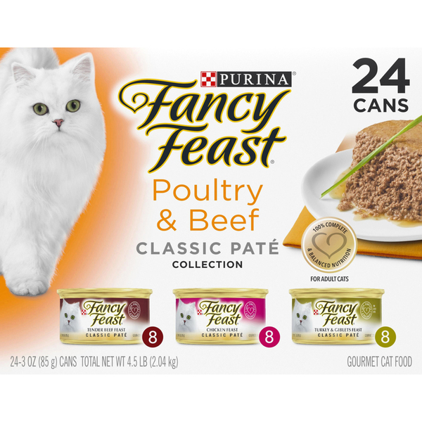 Fancy Feast Cat Food, Gourmet, Poultry & Beef, Classic Pate Collection