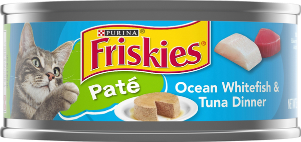 Friskies Cat Food, Ocean Whitefish & Tuna Dinner