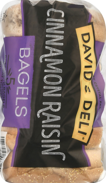 David's Deli Bagels, Pre sliced, Great Toasted, Low Fat, Cinnamon Raisin