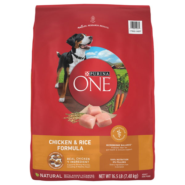 Purina One Dog Food, Premium, Adult, Chicken & Rice Formula
