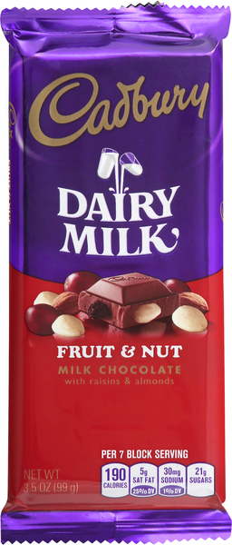 Cadbury Milk Chocolate, with Raisins and Almonds