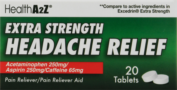 HealthA2Z Headache Relief, Extra Strength, Tablets