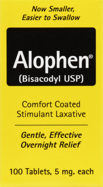 Alophen Comfort Coated Stimulant Laxative, 5 mg, Tablets