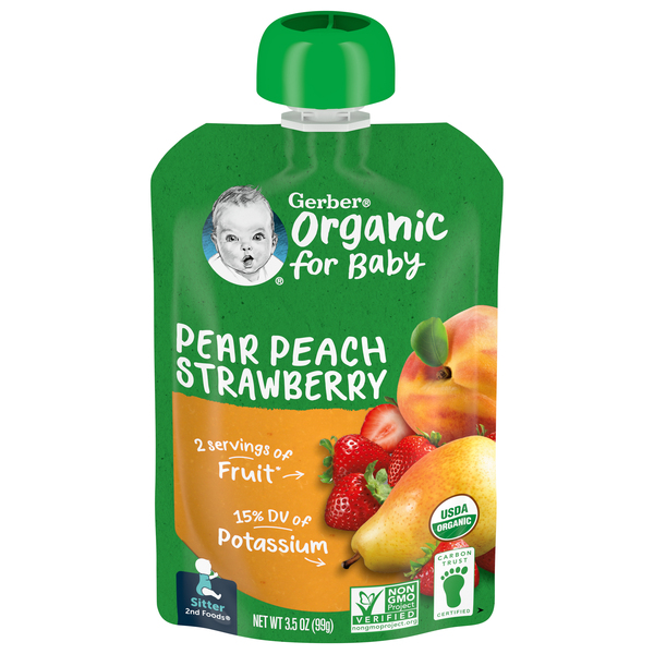 Gerber Pear Peach Strawberry, Organic