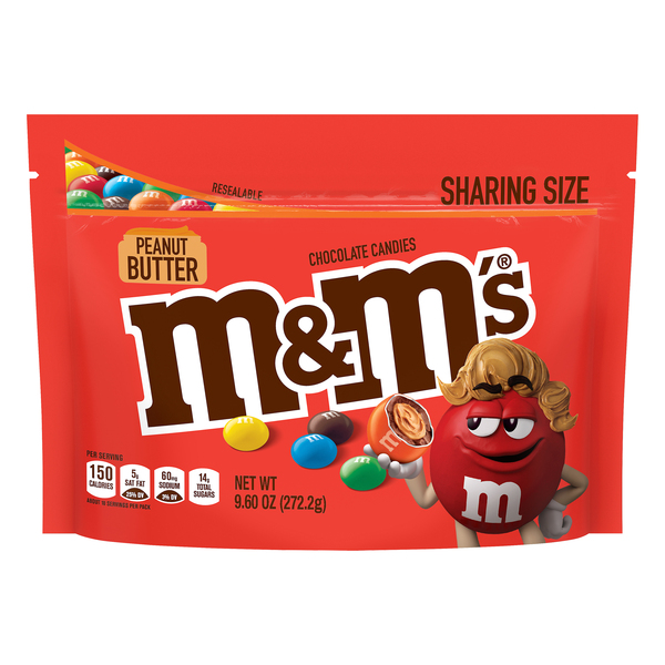 M & M Chocolate Candies, Peanut Butter, Sharing Size