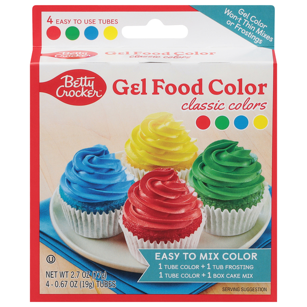 Betty Crocker Food Colors, Gel, 4 Pack