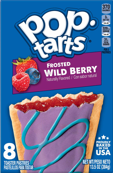 Pop-Tarts Toaster Pastries, Wild Berry, Frosted, 8 Pack