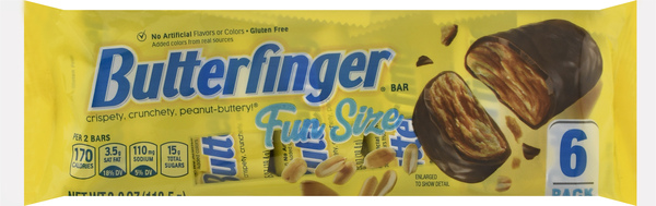 Butterfinger Bar, Fun Size, 6 Pack