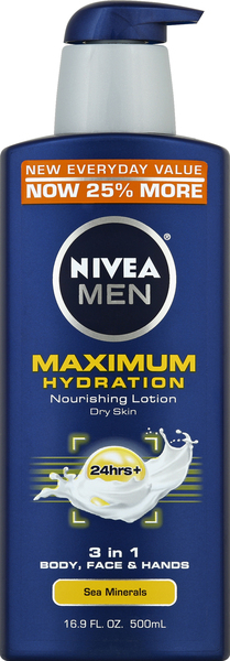 Nivea Lotion, Nourishing, Maximum Hydration, Dry Skin, Sea Minerals