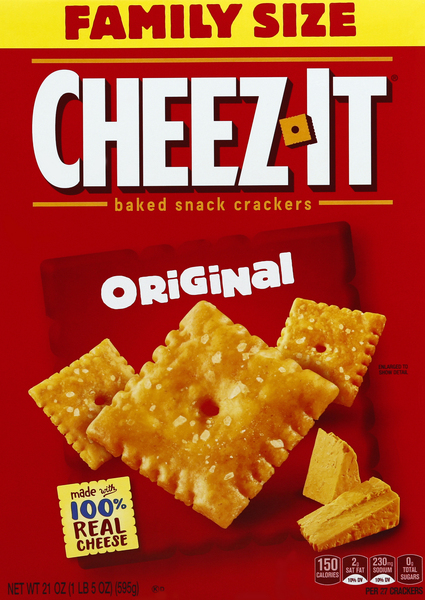 Cheez-It Baked Snack Crackers, Original, Family Size