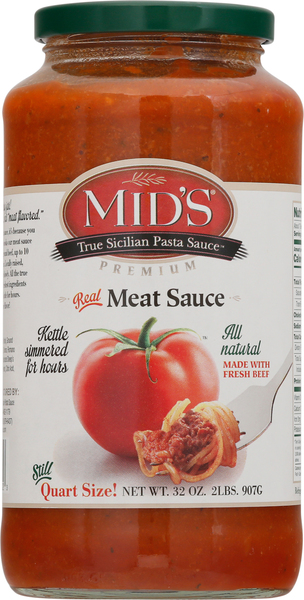 Mid's Pasta Sauce, Meat, Quart Size!