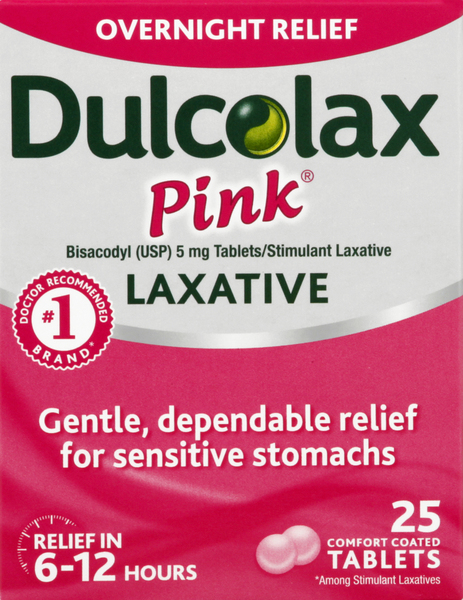 Dulcolax Laxative, Overnight Relief, 5 mg, Coated Tablets
