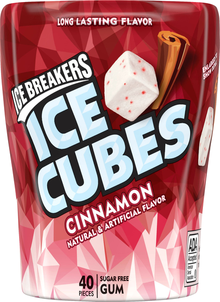 Ice Breakers Gum, Sugar Free, Cinnamon, Ice Cubes