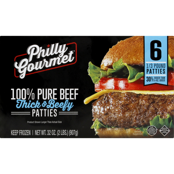 Philly Gourmet Patties, Thick & Beefy