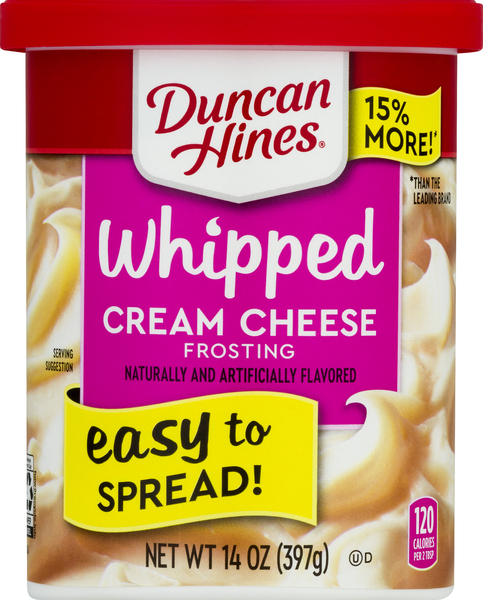 Duncan Hines Frosting, Cream Cheese, Whipped
