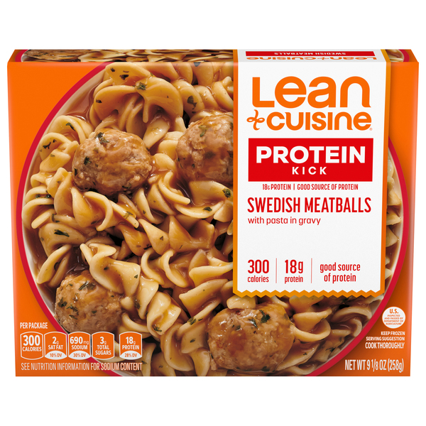 Lean Cuisine Swedish Meatballs, with pasta in a savory gravy