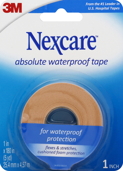 Nexcare Hospital Tape, Cushions, Absolute Waterproof, 1 Inch