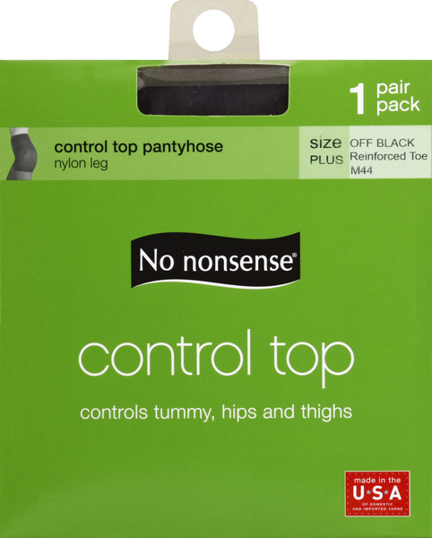 No nonsense Pantyhose, Control Top, Nylon Leg, Reinforced Toe, Off Black «  Discount Drug Mart