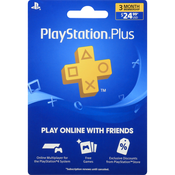 Fast Card Gift Card, PlayStation Plus, $24.99