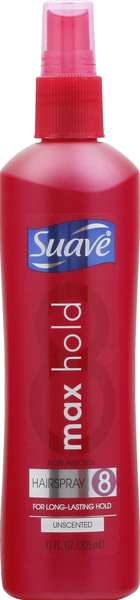 Suave Hairspray, Unscented, Max Hold, 8