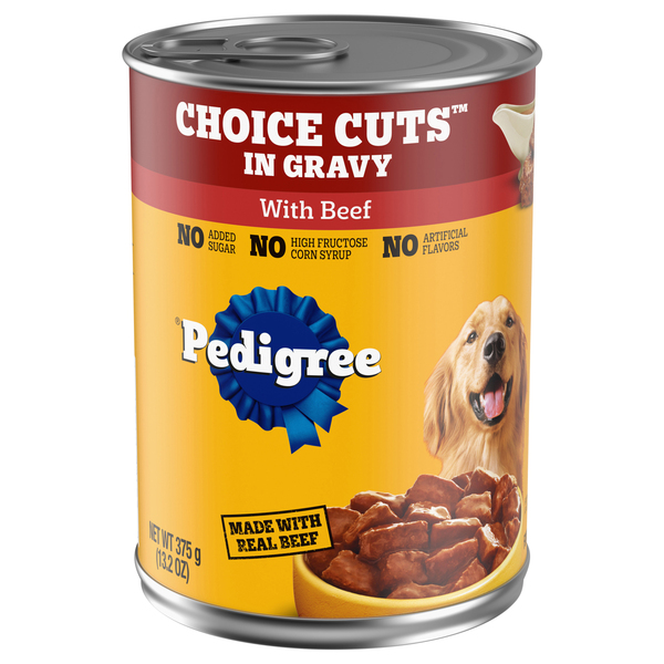 Pedigree Dog Food, With Beef, Choice Cuts in Gravy