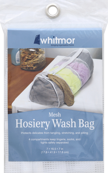 Whitmor - Mesh Hoisery Wash Bag Set of 2 - White