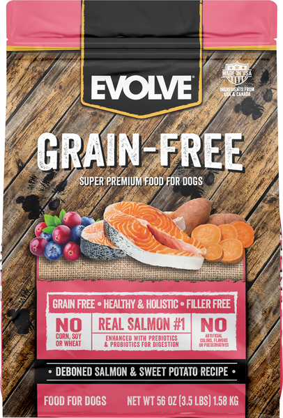 Evolve Food for Dogs, Grain-Free, Deboned Salmon & Sweet Potato Recipe