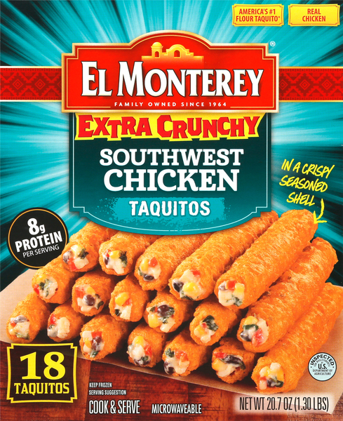 El Monterey Taquitos, Southwest Chicken, Extra Crunchy