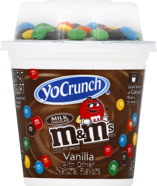 Yo Crunch Yogurt, Lowfat, Vanilla, Milk Chocolate M&M's Chocolate Candies