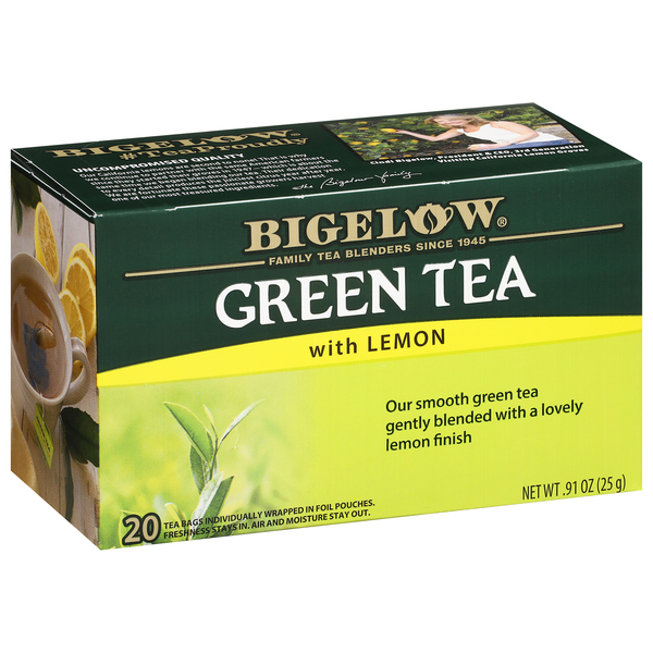 Bigelow Green Tea, with Lemon, Tea Bags