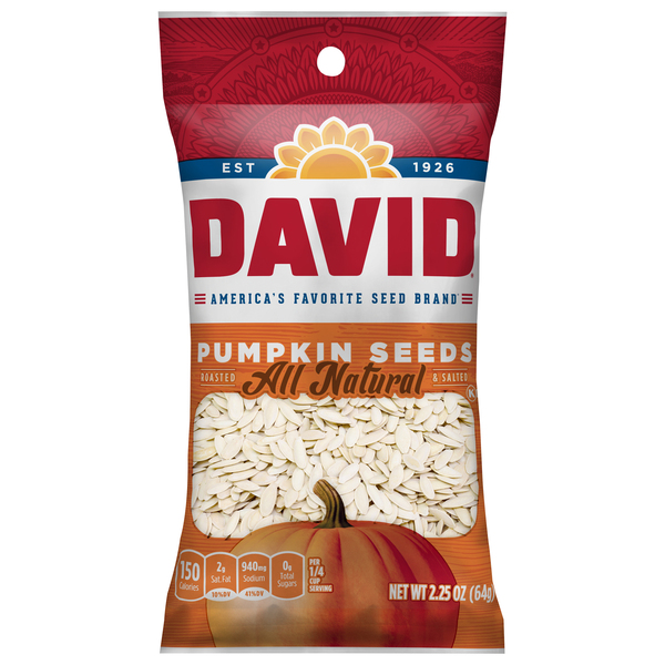 David Pumpkin Seeds, All Natural, Roasted & Salted
