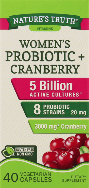 Natures Truth Probiotic + Cranberry, Women's, Vegetarian Capsules