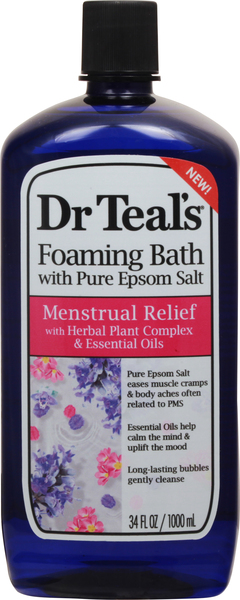 Dr Teal's Foaming Bath with Pure Epsom Salt, Menstrual Relief