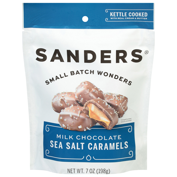 Sanders Sea Salt Caramels, Milk Chocolate, Kettle Cooked