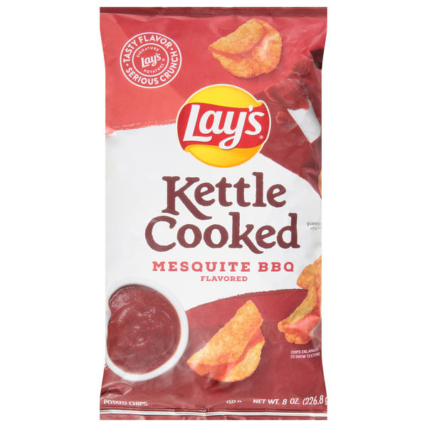 Lay's Potato Chips, Mesquite BBQ Flavored, Kettle Cooked