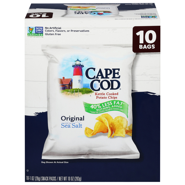 Cape Cod Potato Chips, Sea Salt, Original, Kettle Cooked